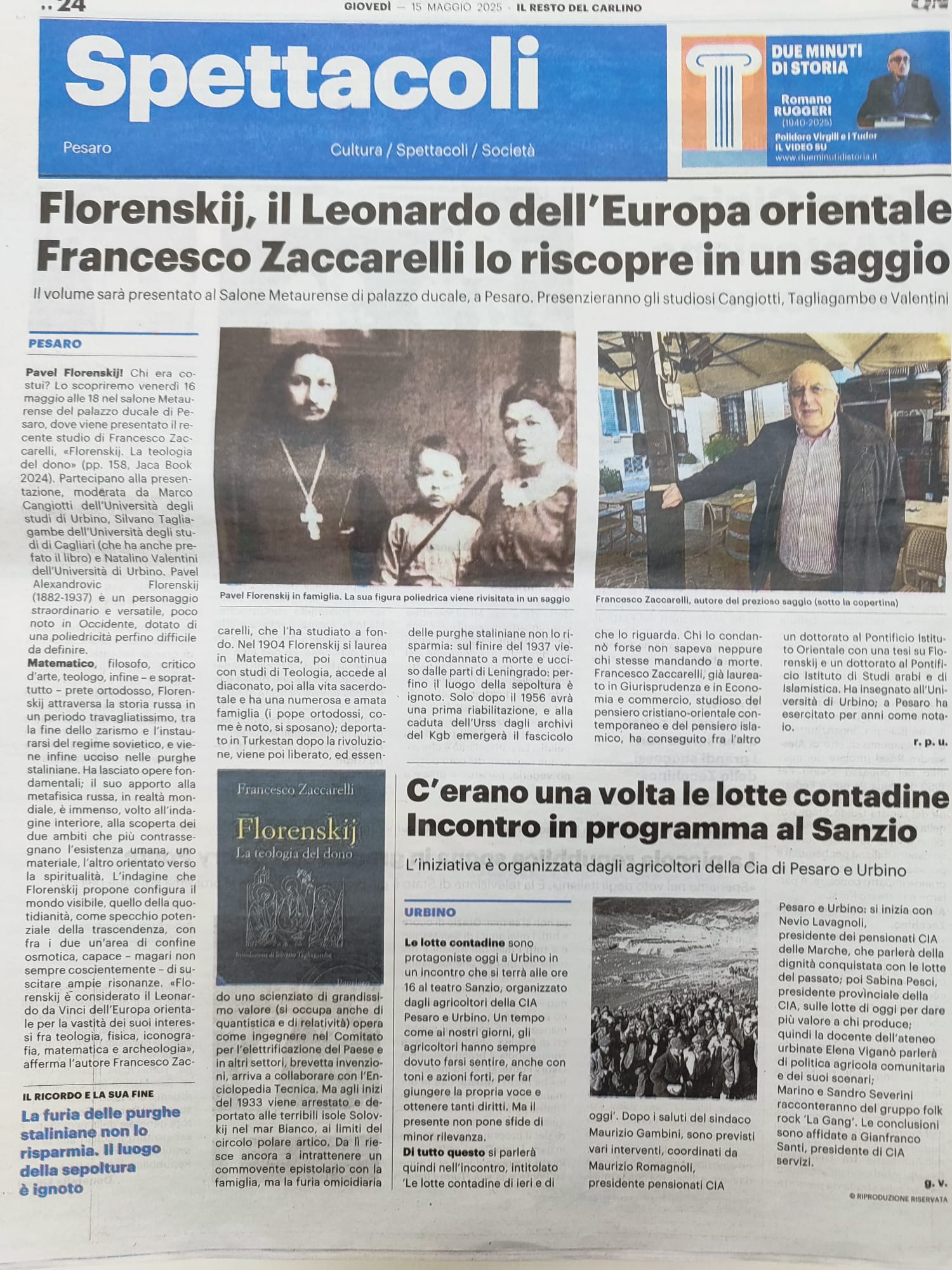 Pienone per la presentazione del libro su Florenskij